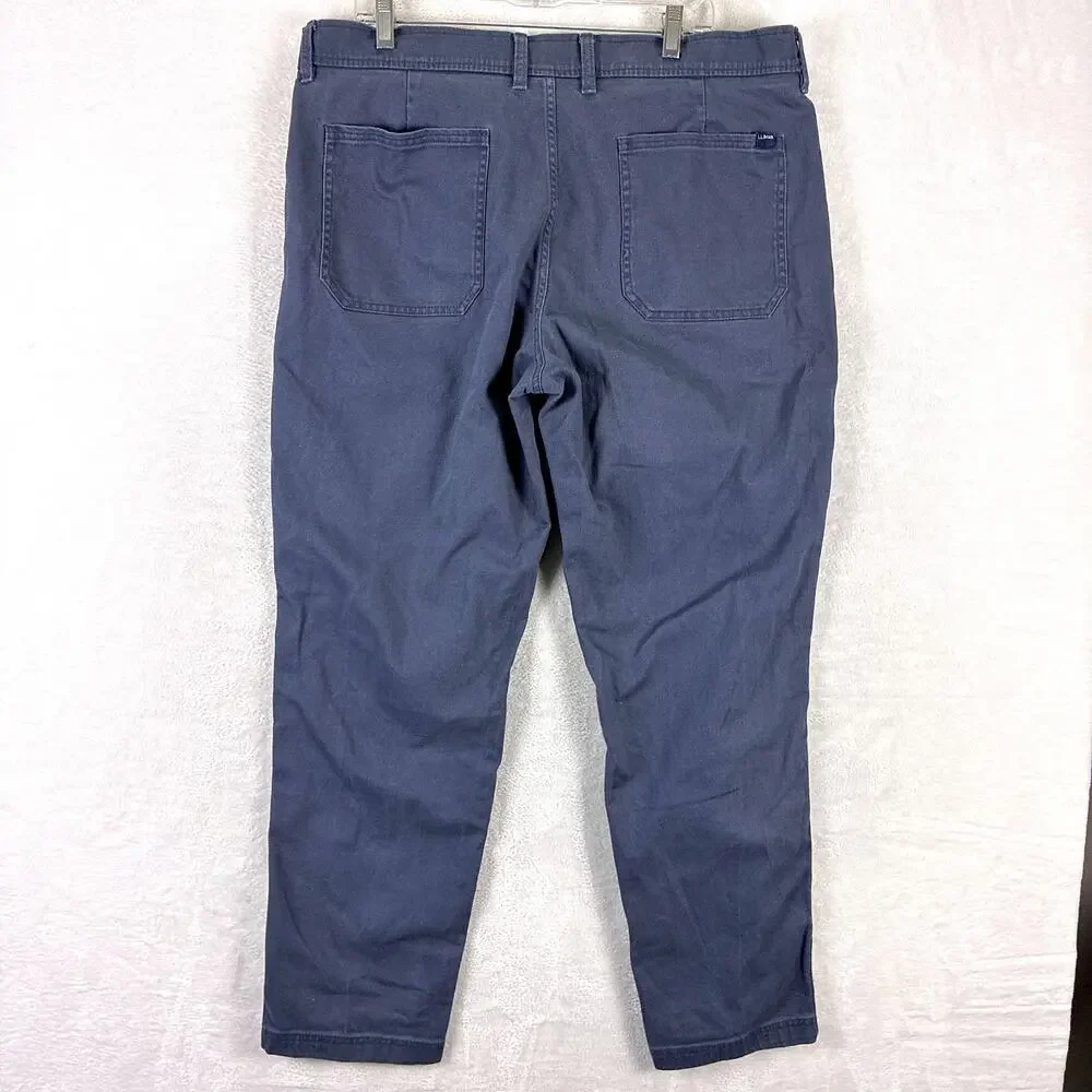 VTG LL Bean Pants Mens 38x32 Blue Twill Field Trousers Preppy Outdoors Workwear